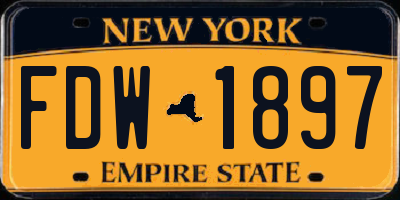 NY license plate FDW1897