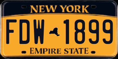 NY license plate FDW1899