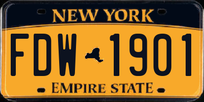 NY license plate FDW1901