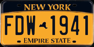 NY license plate FDW1941