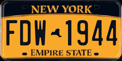 NY license plate FDW1944