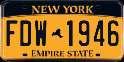NY license plate FDW1946