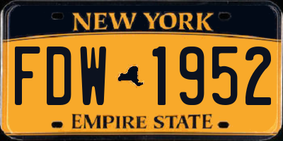 NY license plate FDW1952