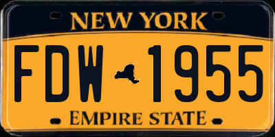NY license plate FDW1955