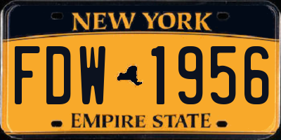 NY license plate FDW1956