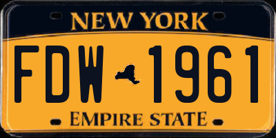 NY license plate FDW1961