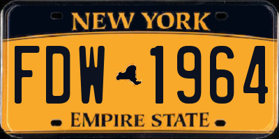 NY license plate FDW1964