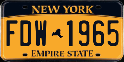 NY license plate FDW1965