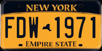 NY license plate FDW1971