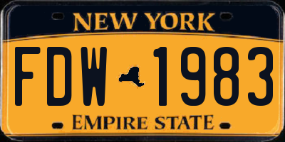 NY license plate FDW1983