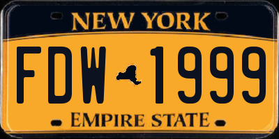 NY license plate FDW1999