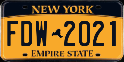NY license plate FDW2021