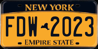 NY license plate FDW2023