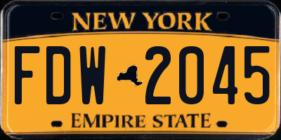 NY license plate FDW2045