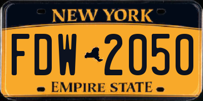 NY license plate FDW2050