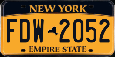 NY license plate FDW2052
