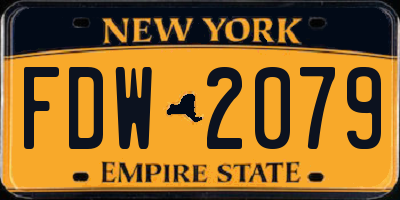 NY license plate FDW2079