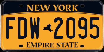 NY license plate FDW2095