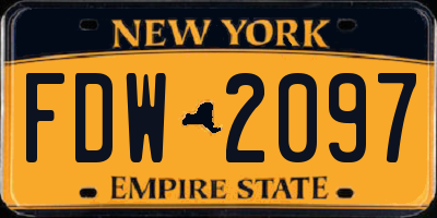 NY license plate FDW2097