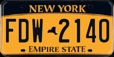 NY license plate FDW2140