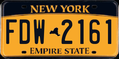 NY license plate FDW2161