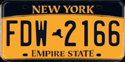 NY license plate FDW2166