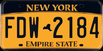 NY license plate FDW2184