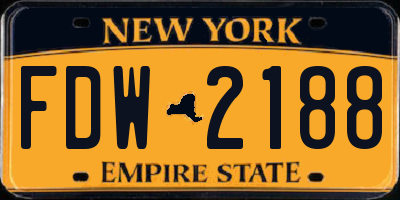 NY license plate FDW2188