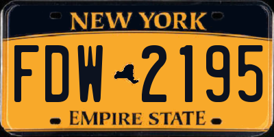NY license plate FDW2195