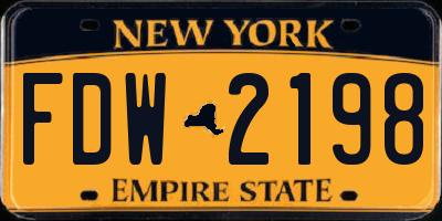 NY license plate FDW2198
