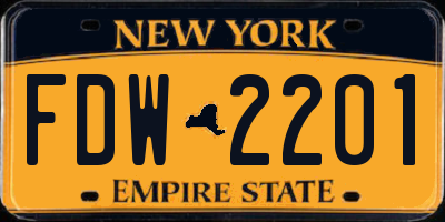 NY license plate FDW2201