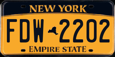 NY license plate FDW2202