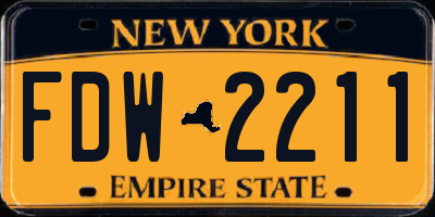 NY license plate FDW2211