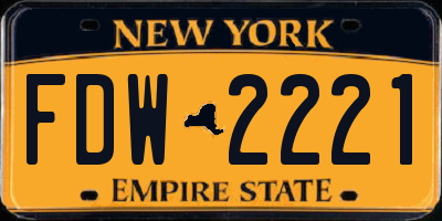 NY license plate FDW2221