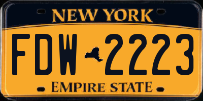 NY license plate FDW2223