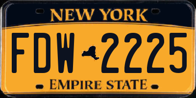 NY license plate FDW2225