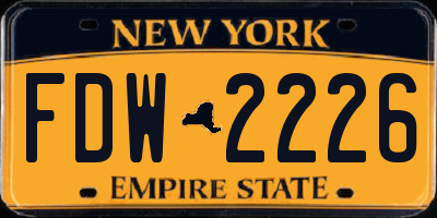 NY license plate FDW2226