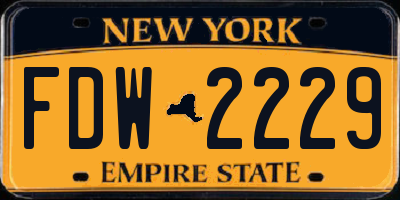 NY license plate FDW2229