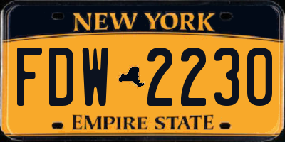 NY license plate FDW2230