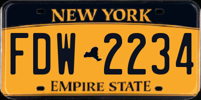 NY license plate FDW2234
