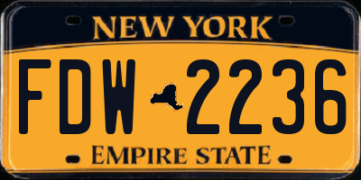 NY license plate FDW2236