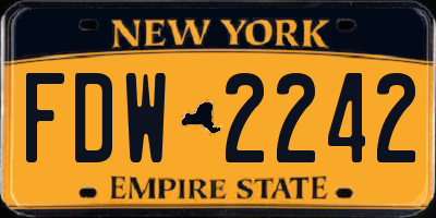 NY license plate FDW2242