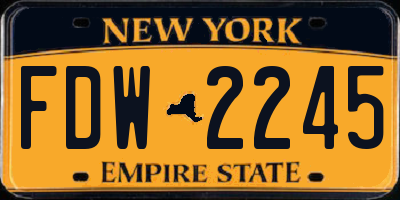 NY license plate FDW2245