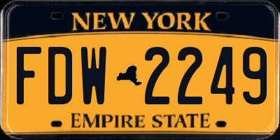 NY license plate FDW2249