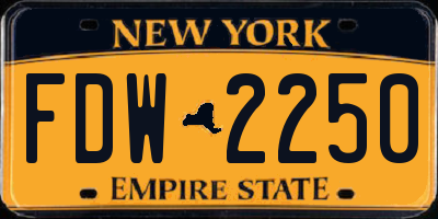 NY license plate FDW2250