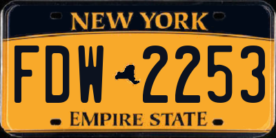 NY license plate FDW2253