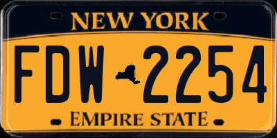 NY license plate FDW2254