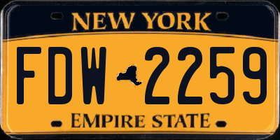 NY license plate FDW2259