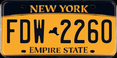 NY license plate FDW2260