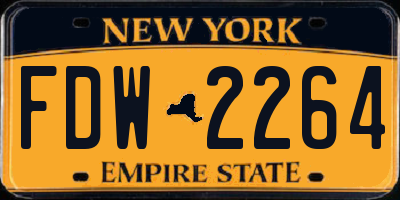 NY license plate FDW2264